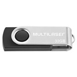 Ficha técnica e caractérísticas do produto Pen Drive 32GB Twist Preto USB - Multilaser