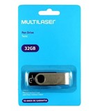 Ficha técnica e caractérísticas do produto Pen Drive 32gb USB 2.0 Preto - Multilaser