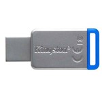 Ficha técnica e caractérísticas do produto Pen Drive Kingston 64gb Datatraveler 50 Metal Azul USB 3.1 Dt50