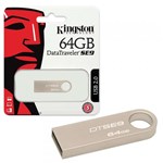 Ficha técnica e caractérísticas do produto Pen Drive Kingston 64GB Datatraveler SE9 USB 2.0 Prata - DTSE9H/64GB