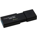 Ficha técnica e caractérísticas do produto PEN Drive Kingston 64GB USB 3.0 Datatraveler 100 G3 (DT100G3/64GB T)
