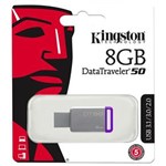 Ficha técnica e caractérísticas do produto Pen Drive Kingston 8GB DT50 USB 3.1 2512