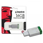 Ficha técnica e caractérísticas do produto Pen Drive Kingston DataTraveler USB 3.1 16GB - DT50/16GB - Verde
