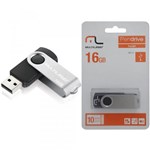 Ficha técnica e caractérísticas do produto Pen Drive Multilaser Twist 16 GB Preto USB 2.0 - PD588