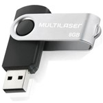 Ficha técnica e caractérísticas do produto Pen Drive Multilaser Twist 8GB USB Preto PD587
