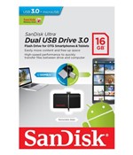 Ficha técnica e caractérísticas do produto Pen Drive SanDisk 16GB Dual USB Drive 3.0 para Smartphone SDDD2-016G-G46