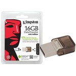 Ficha técnica e caractérísticas do produto Pen Drive Smartphone Kingston Dtduo/16Gb Dt Micro Duo 16Gb USB e Micro USB 2.0 Otg
