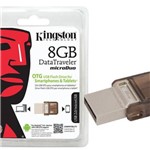 Ficha técnica e caractérísticas do produto Pen Drive Smartphone Kingston Dtduo/8gb Dt Micro Duo 8gb Usb e Micro Usb 2.0 Otg