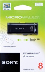 Ficha técnica e caractérísticas do produto Pen Drive SONY Retratil 8GB USM8GR