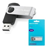 Ficha técnica e caractérísticas do produto Pen Drive Twist 4GB USB Preto Multilaser PD586