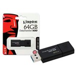Ficha técnica e caractérísticas do produto Pen Drive USB 3.0 Kingston Dt100g3/64gb Datatraveler 100 64gb Generation 3