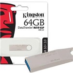 Ficha técnica e caractérísticas do produto Pen Drive Usb 3.0 Kingston Dtse9g2/64gb Datatraveler Se9 G2 64gb Prata