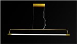 Pendente Arco em Alumínio Dourado Metálico Fosco para Lâmpadas Tubulares T8 LED - Bivolt - Aluce Iluminação
