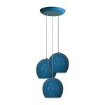 Ficha técnica e caractérísticas do produto Pendente Azul Bolinha - 03 pendentes na mesma canopla