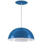 Ficha técnica e caractérísticas do produto Pendente Meia Lua 50cm Luminária Alumínio Azul Royal - Rei da Iluminação