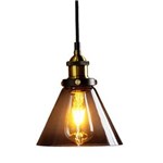 Ficha técnica e caractérísticas do produto Pendente Retro Fumê Industrial Vidro Loft Luminária Vintage Lustre Design Edison LM1856