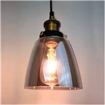 Ficha técnica e caractérísticas do produto Pendente Retro Fumê Industrial Vidro Loft Luminária Vintage Lustre Design Edison LM1860