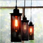 Ficha técnica e caractérísticas do produto Pendente Retro Industrial Vidro Loft Luminária Vintage Lustre Design Edison LM1792 - Eluminarias