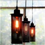 Ficha técnica e caractérísticas do produto Pendente Retro Industrial Vidro Loft Luminária Vintage Lustre Design Edison LM1792