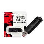 Ficha técnica e caractérísticas do produto Pendrive 64GB USB 2.0 Kingston DataTraveler 104 DT104/64GB Preto