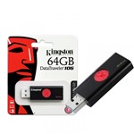 Ficha técnica e caractérísticas do produto Pendrive 64GB USB 3.0 Kingston DataTraveler 106 DT106/64GB Preto