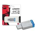 Ficha técnica e caractérísticas do produto Pendrive 64GB USB 3.1 Kingston DT50/64GB Datatraveler 50 Metal Azul