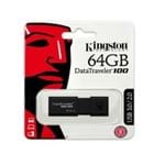 Ficha técnica e caractérísticas do produto Pendrive 64GB USB Kingston DataTraveler 100 Generation 3 DT100G3/64GB Preto