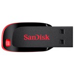 Pendrive de 128GB SanDisk Cruzer Blade SDCZ50-128G-B35 - Preto/Vermelho