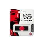 Ficha técnica e caractérísticas do produto Pendrive 32GB Kingston DT106/32GB Datatraveler 106 USB 3.1 Preto