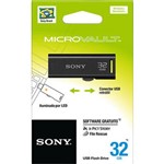 Ficha técnica e caractérísticas do produto Pendrive 32gb Sony Retrátil Usm32gr - Preto