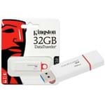Ficha técnica e caractérísticas do produto Pendrive 32GB USB Datatraveler DTIG4/32GB Branco C/ Vermelho