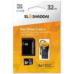 Ficha técnica e caractérísticas do produto Pendrive USB 2.0 - 32GB - El Shaddai 3em1 C10