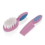 Ficha técnica e caractérísticas do produto Pente E Escova Para Cabelo Soft Touch Rosa Multikids Baby