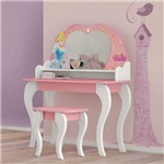 Ficha técnica e caractérísticas do produto Penteadeira com Banqueta Infantil Princesas Star Pura Magia Branco/Rosa