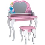 Penteadeira Infantil Princesas Disney com Banqueta Branco/rosa - Pura Magia