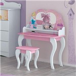Ficha técnica e caractérísticas do produto Penteadeira Infantil Princesas Disney Star com Banqueta Branco/ Rosa - Pura Magia