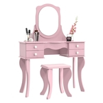 Ficha técnica e caractérísticas do produto Penteadeira Princesa com Espelho Rosa