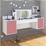 Ficha técnica e caractérísticas do produto Penteadeira Suspensa Móveis Albatroz Atração 2 Portas Branco e Pink