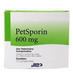 Ficha técnica e caractérísticas do produto Petsporin 600mg Antibiótico Cães e Gatos C/ 12 Comp. - Mundo Animal