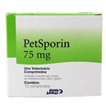 Ficha técnica e caractérísticas do produto Petsporin 75mg Antibiótico Cães e Gatos C/12 Comp. - Mundo Animal