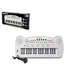 Ficha técnica e caractérísticas do produto Piano Teclado Branco Musical Infantil Com Microfone