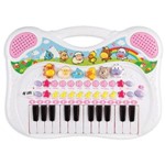 Ficha técnica e caractérísticas do produto Piano Teclado Infantil Animais Rosa Braskit