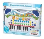 Ficha técnica e caractérísticas do produto Piano Teclado Musical Eletronico Animais Fazenda Infantil Bebê Azul Braskit