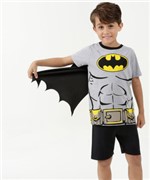 Ficha técnica e caractérísticas do produto Pijama Infantil Estampa Batman Capa Liga da Justiça