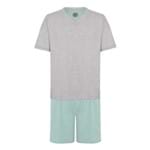 Ficha técnica e caractérísticas do produto Pijama Lupo Curto Masculino Gola V (Adulto) Tamanho: G | Cor: Mescla Areia
