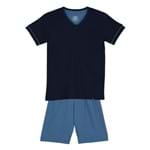 Ficha técnica e caractérísticas do produto Pijama Lupo Infantil Curto Gola V (Infantil) Tamanho: 14 | Cor: Marinho/Azul