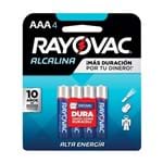 Ficha técnica e caractérísticas do produto Pilas Alcalinas AAA Rayovac 4 Unid