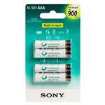 Ficha técnica e caractérísticas do produto Pilha Aaa 900 Recarregavel Sony 4 Pilhas