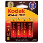 Ficha técnica e caractérísticas do produto Pilha Alcalina Aa C/ 4 - Kodak*