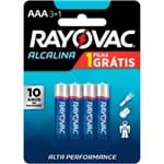 Ficha técnica e caractérísticas do produto Pilha Alcalina AAA Rayovac Leve 4 Pague 3